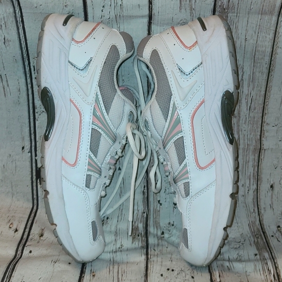 Vionic Walker Classic Sneakers Womens 8.5  White/Pink Leather Lace Up Low Top - Picture 4 of 7